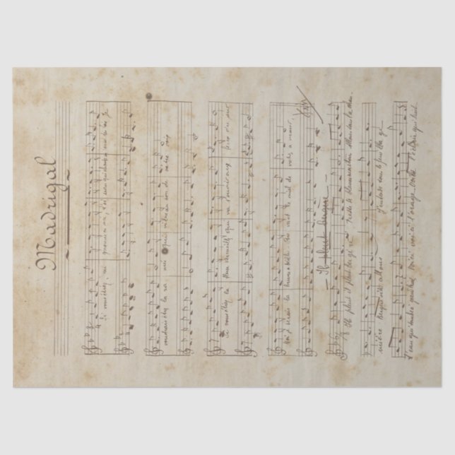 Papel De Seda Diseño de la serie Música y Rosas 6 (Anverso)