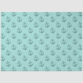 Papel De Seda Diseño de la serie náutica azul claro y dorado 13
