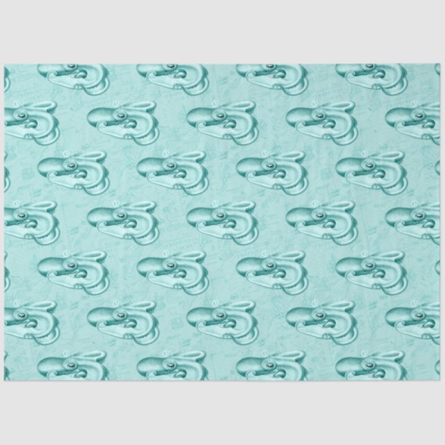 Papel De Seda Diseño de la serie náutica azul y dorada 14 (Anverso)