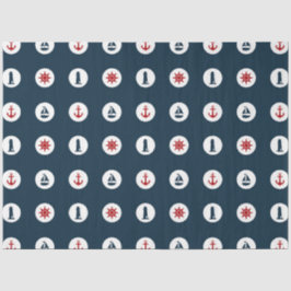 Papel De Seda Diseño de la serie náutica roja y naval 7