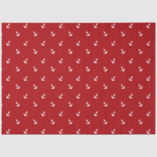 Papel De Seda Diseño de la serie náutica rojo y marino 9
