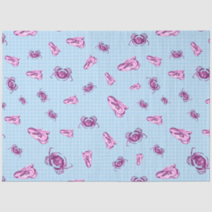 Papel De Seda Diseño de la serie náutica rosa y azul 15