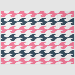 Papel De Seda Diseño de la serie náutica rosa y marina 11