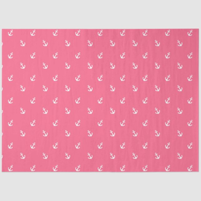 Papel De Seda Diseño de la serie náutica rosa y naval 9 (Anverso)