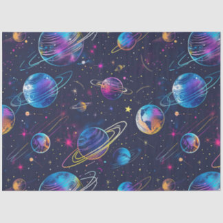Papel De Seda Diseño de la serie Neon Cosmos 9