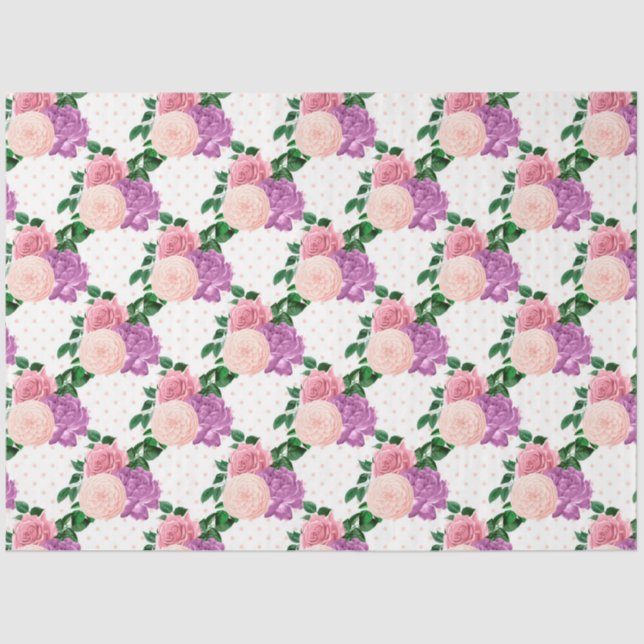 Papel De Seda Diseño de la serie Peach, Pink y Lavender 12 (Anverso)