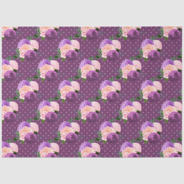 Papel De Seda Diseño de la serie Peach, Pink y Lavender 15 (Anverso)