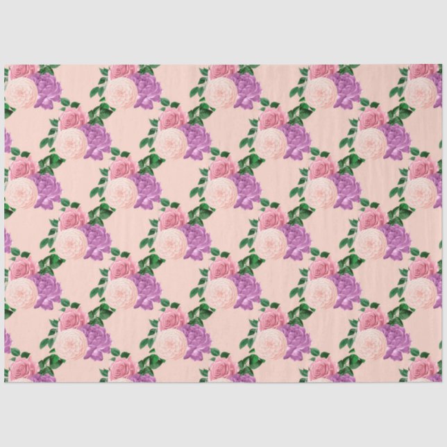 Papel De Seda Diseño de la serie Peach, Pink y Lavender 16 (Anverso)
