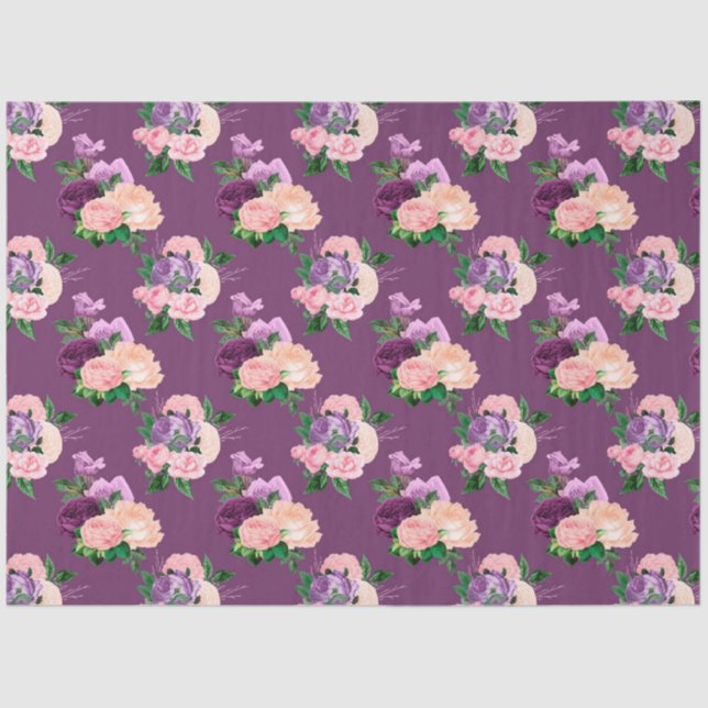 Papel De Seda Diseño de la serie Peach, Pink y Lavender 6 (Anverso)