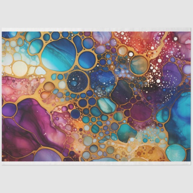 Papel De Seda Diseño de la serie Rainbow Alcohol Ink 6 (Anverso)