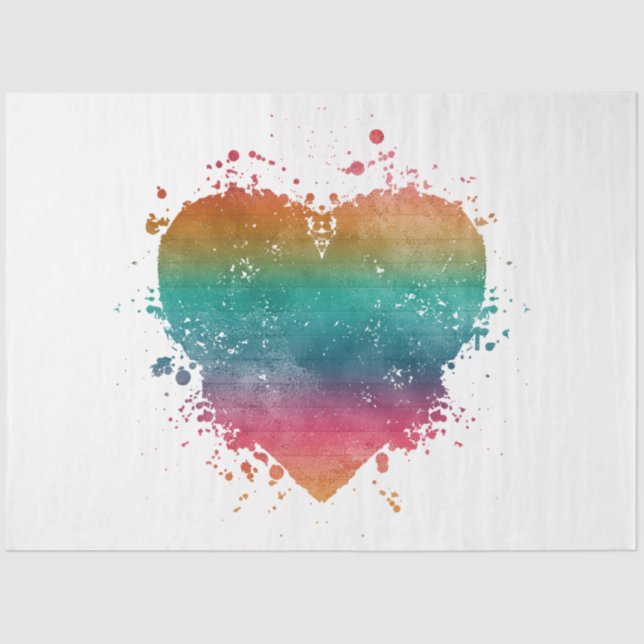 Papel De Seda Diseño de la serie Rainbow Heart Series 7 (Anverso)