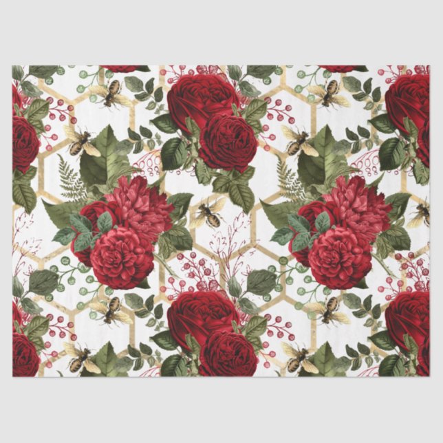 Papel De Seda Diseño de la serie Red Rose Bee 48 (Anverso)