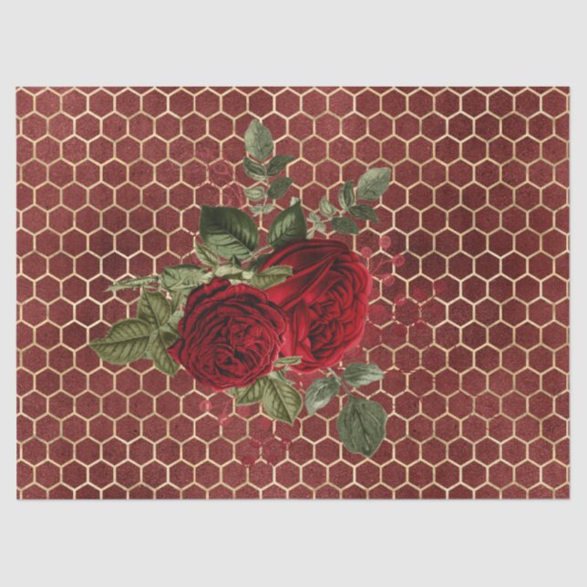 Papel De Seda Diseño de la serie Red Rose Bee 69 (Anverso)