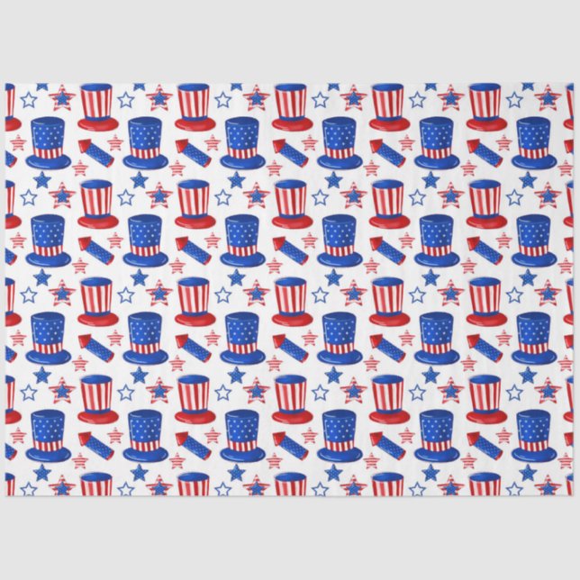 Papel De Seda Diseño de la serie roja y azul de Estados Unidos 2 (Anverso)