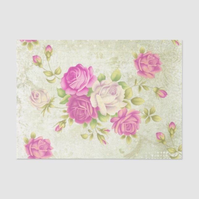 Papel De Seda Diseño de la serie rosa chic Shabby 1 (Anverso)