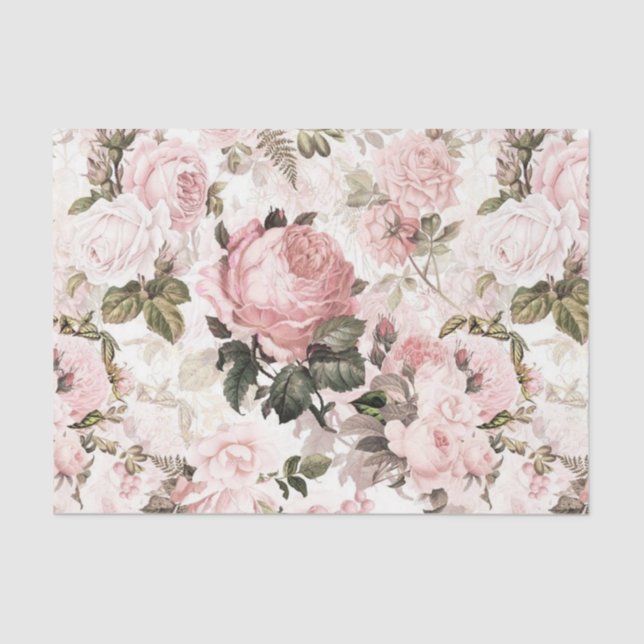 Papel De Seda Diseño de la serie rosa chic Shabby 9 (Anverso)
