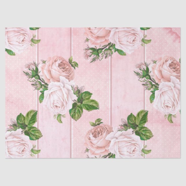 Papel De Seda Diseño de la serie rosa floral Shabby 4 (Anverso)