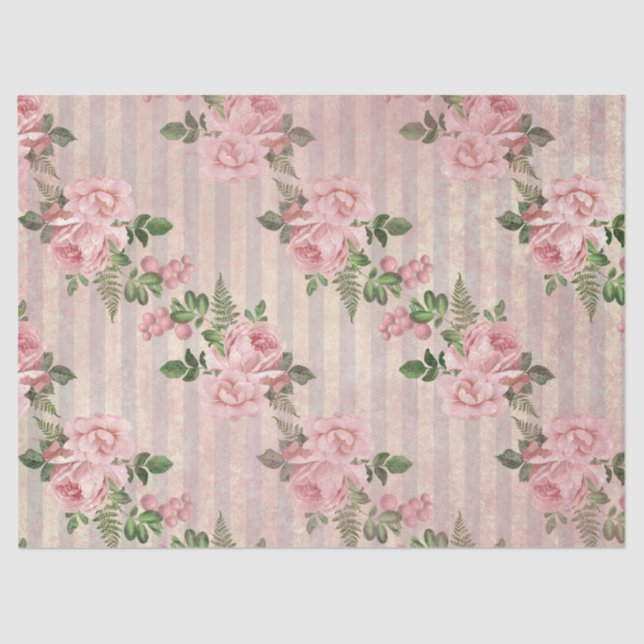 Papel De Seda Diseño de la serie rosa floral Shabby 6 (Anverso)