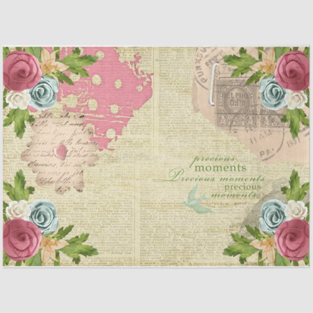 Papel De Seda Diseño de la serie Rosa romántica 10 (Anverso)