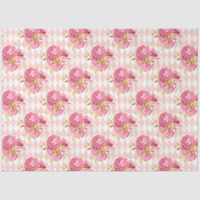 Papel De Seda Diseño de la serie rosa y dorada 6 (Anverso)