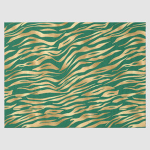 Papel De Seda Diseño de la serie Safari Esmeralda y Oro 1