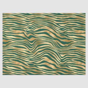 Papel De Seda Diseño de la serie Safari Esmeralda y Oro 4
