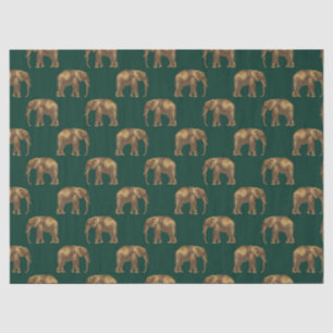 Papel De Seda Diseño de la serie Safari Esmeralda y Oro 4