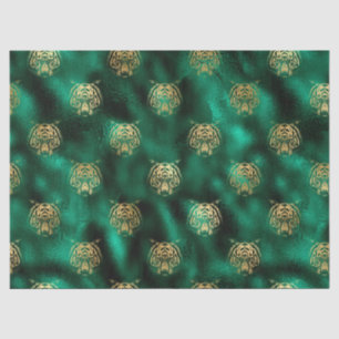 Papel De Seda Diseño de la serie Safari Esmeralda y Oro 5