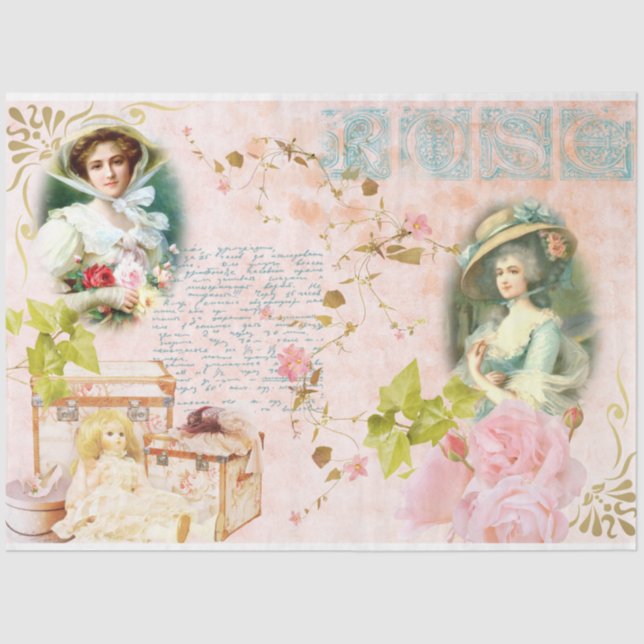 Papel De Seda Diseño de la serie Shabby Chic 19 (Anverso)