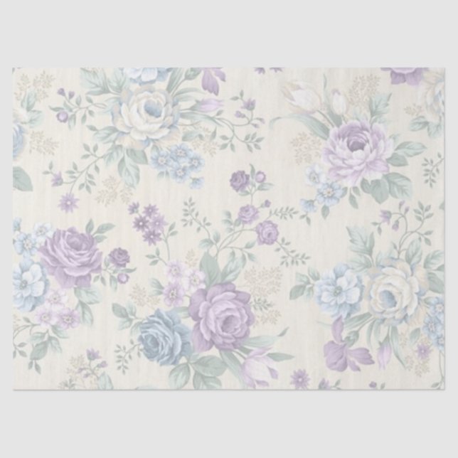 Papel De Seda Diseño de la serie Shabby Chic Lilac 19 (Anverso)