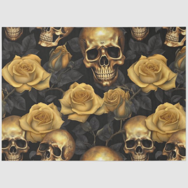 Papel De Seda Diseño de la serie Skull y Rosas 2 (Anverso)