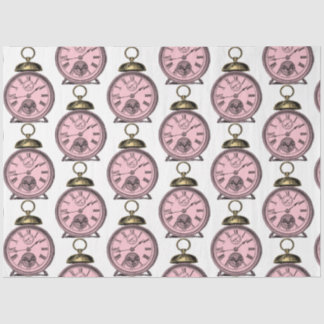 Papel De Seda Diseño de la serie Steampunk de color rosa y dorad