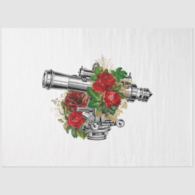 Papel De Seda Diseño de la serie Steampunk de la Rosa Roja 9 (Anverso)