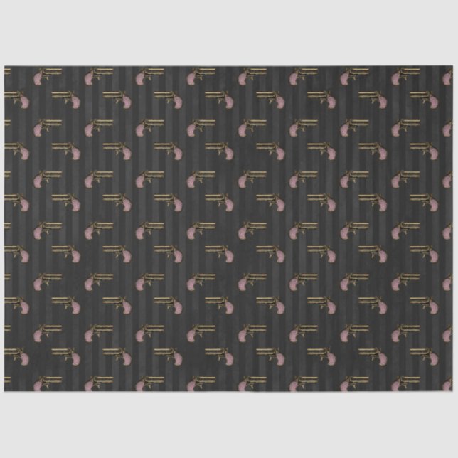 Papel De Seda Diseño de la serie Steampunk rosa y dorado 22 (Anverso)