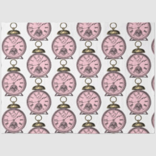 Papel De Seda Diseño de la serie steampunk rosa y dorado 34