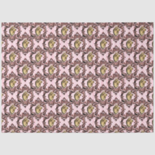 Papel De Seda Diseño de la serie Steampunk rosa y dorado 44