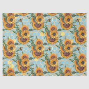 Papel De Seda Diseño de la serie Sunflower y Bee Catorce