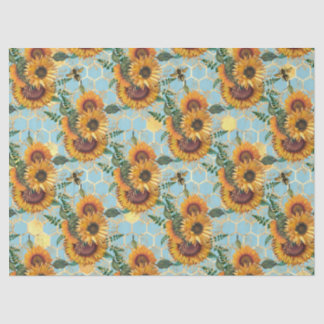 Papel De Seda Diseño de la serie Sunflower y Bee Catorce