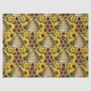 Papel De Seda Diseño de la serie Sunflower y Bee uno