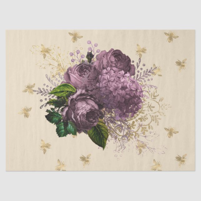 Papel De Seda Diseño de la serie Tea Garden Bee 34 (Anverso)