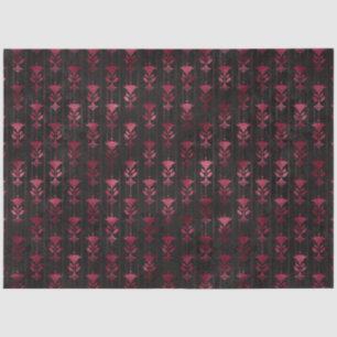 Papel De Seda Diseño de la serie Tigre de Borgoña y Oro 6