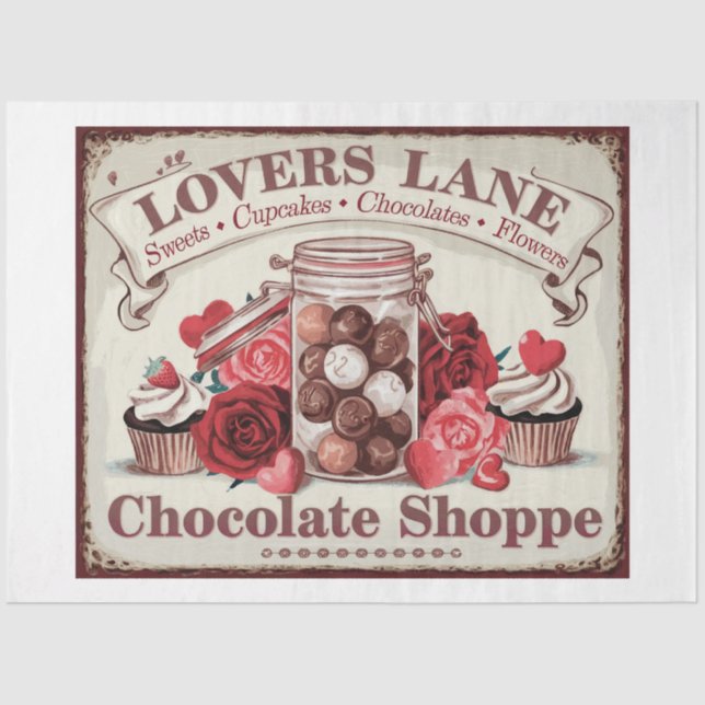 Papel De Seda Diseño de la serie Valentine Bakery and Sweets #16 (Anverso)