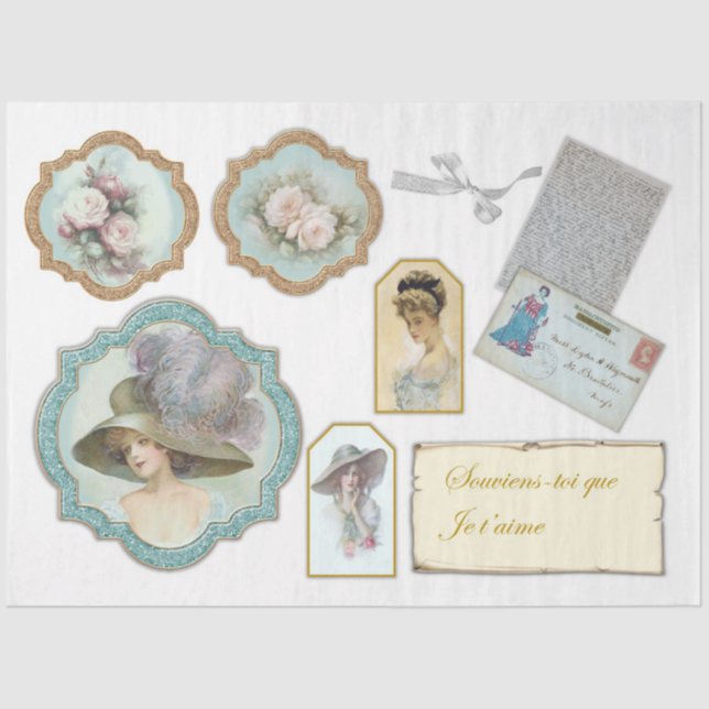 Papel De Seda Diseño de la serie victoriana parisina 10 (Anverso)