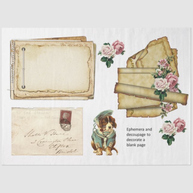 Papel De Seda Diseño de la serie victoriana Shabby Chic 10 (Anverso)