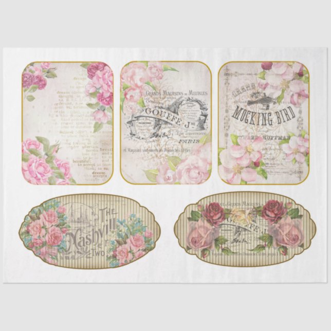 Papel De Seda Diseño de la serie victoriana Shabby Chic 11 (Anverso)