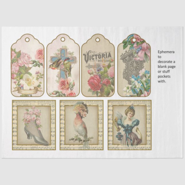 Papel De Seda Diseño de la serie victoriana Shabby Chic 14 (Anverso)