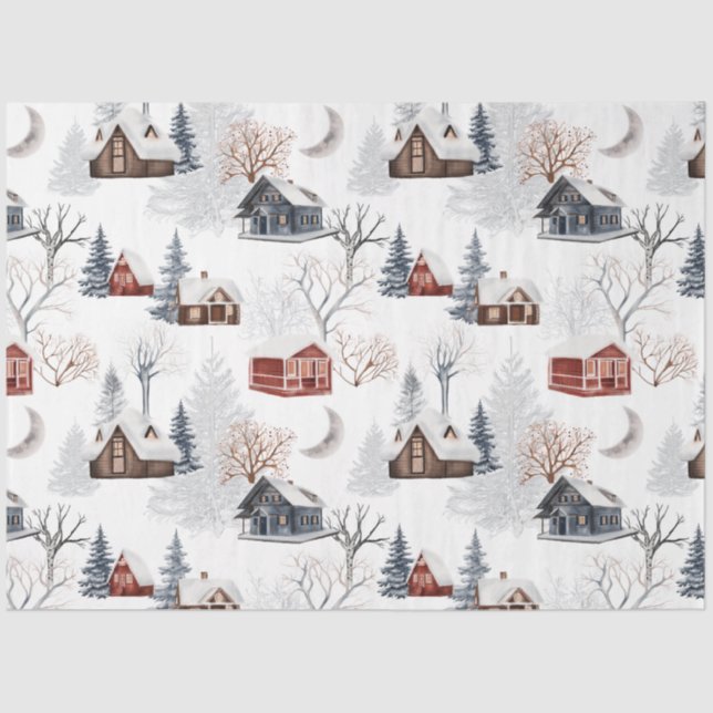 Papel De Seda Diseño de la serie Winter Woodland 14 (Anverso)