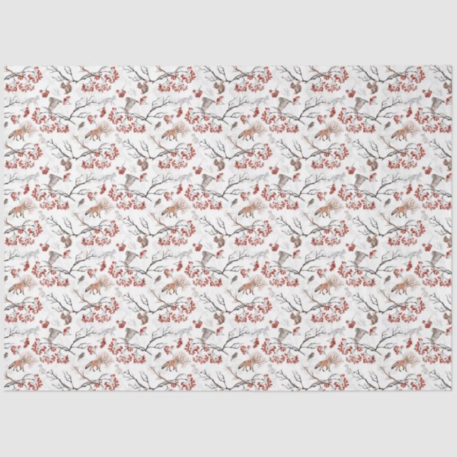 Papel De Seda Diseño de la serie Winter Woodland 8 (Anverso)
