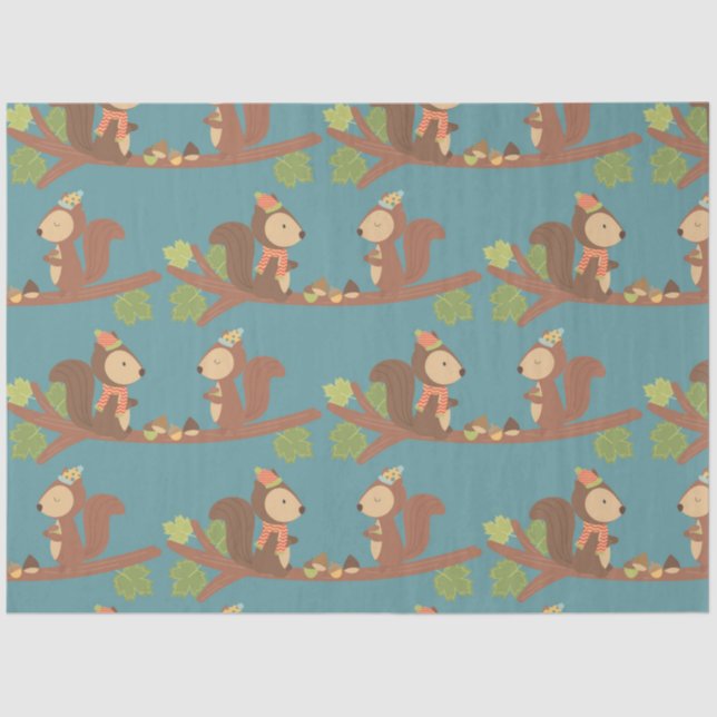 Papel De Seda Diseño de la serie Woodland de otoño 4 (Anverso)