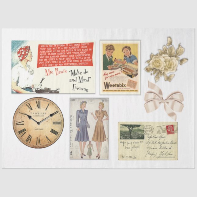 Papel De Seda Diseño de la serie WW2 de época 9 (Anverso)